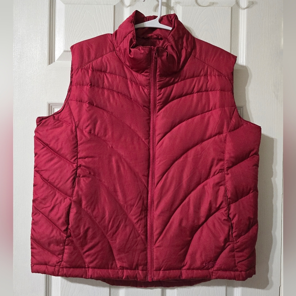 Vintage Cabelas Goose Down 550 Fill Puffer Vest, Zip Close, Unisex, Sz Large.